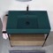 Modern  Console Vanity, Green Ceramic Sink, 35